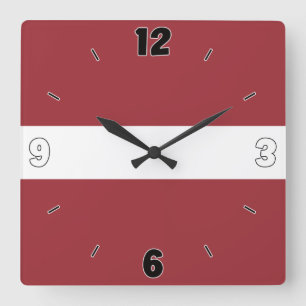 Latvia National Flag Patriotic Square Wall Clock