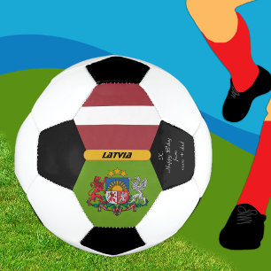 Latvia Personalised, Flag, Photo Soccer Ball