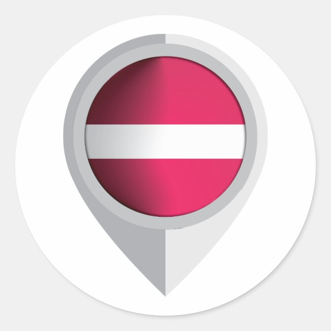 Latvia Pin Location Flag for Your family who origi Classic Round Sticker (Front)