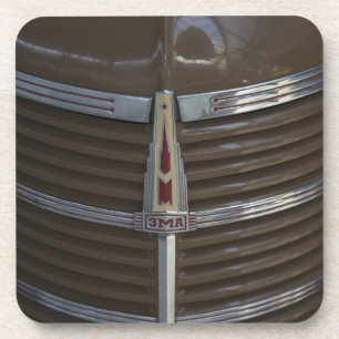 Latvia, Riga, Riga Motor Museum, hood ornament Coaster