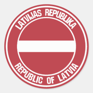 Latvia Round Emblem Classic Round Sticker