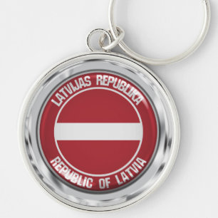 Latvia Round Emblem Key Ring