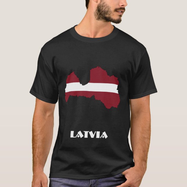 LATVIA Special Black  T-Shirt (Front)