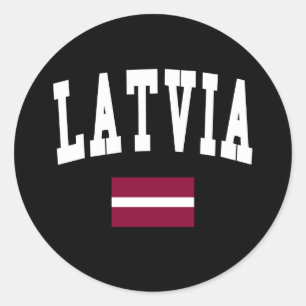 Latvia Style Classic Round Sticker