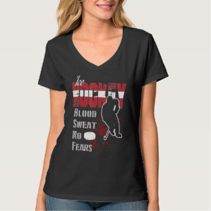 Latvia Supporter Blood Sweat No Fears Ice Hockey T-Shirt