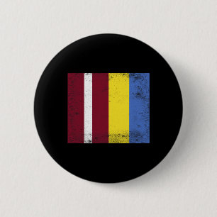 Latvia Ukraine Flag Design Pride Latvian Ukranian 6 Cm Round Badge