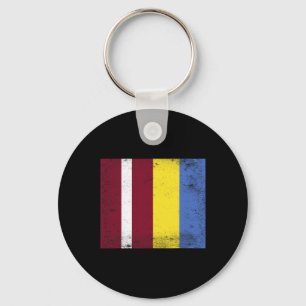 Latvia Ukraine Flag Design Pride Latvian Ukranian  Key Ring