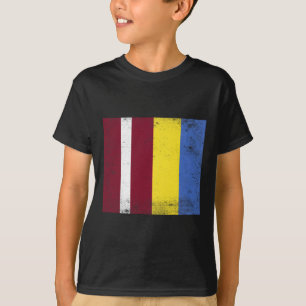 Latvia Ukraine Flag Design Pride Latvian Ukranian T-Shirt