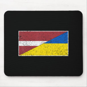 LATVIA UKRAINE FLAG LATVIAN UKRAINIAN NATIONALITY MOUSE MAT