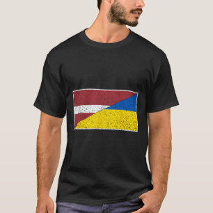 Latvia Ukraine Flag Latvian Ukrainian Nationality T-Shirt