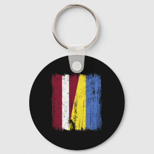 Latvia Ukraine Half Flag Latvian Ukrainian Heritag Key Ring