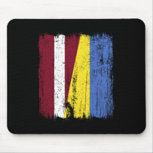 Latvia Ukraine Half Flag Latvian Ukrainian Heritag Mouse Mat