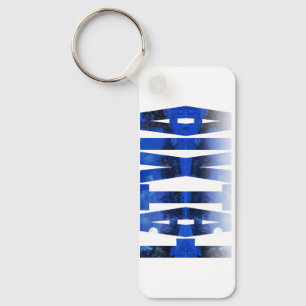 Latvia winter night text with reflection key ring