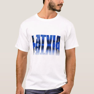 Latvia winter night text with reflection T-Shirt