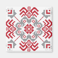 Latvian Auseklis Folk art geometric medallion