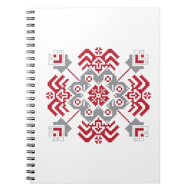 Latvian Auseklis Folk art geometric medallion Notebook (Front)