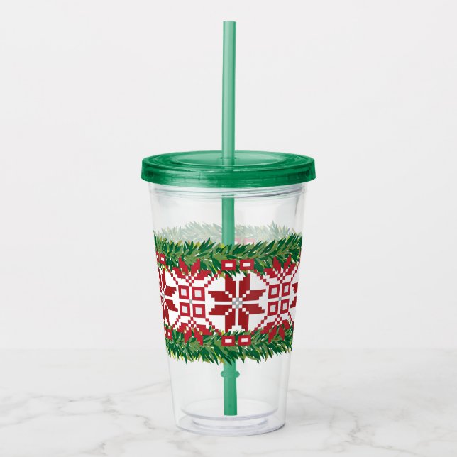 Latvian Christmas stars Acrylic Tumbler (Front)