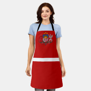 Latvian flag-coat arms apron