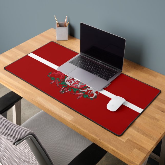 Latvian flag-coat of arms desk mat (Office 2)