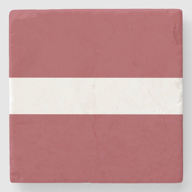Latvian Flag (Latvia) Stone Coaster (Front)