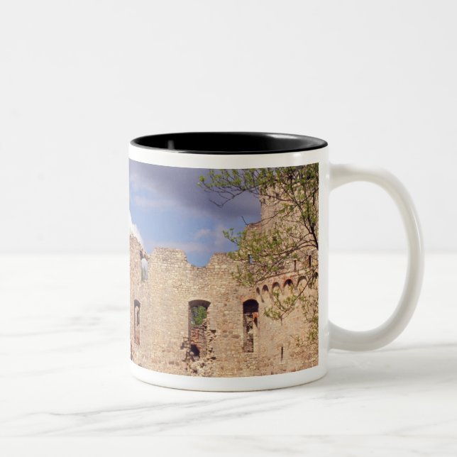 Latvian girls in traditional dress, singing Two-Tone coffee mug (Right)