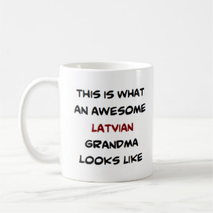 latvian grandma, awesome coffee mug