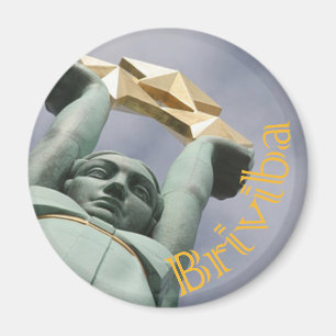 Latvian maget with feedom monument magnet
