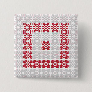 Latvian Morning SUN geometric pattern I 15 Cm Square Badge