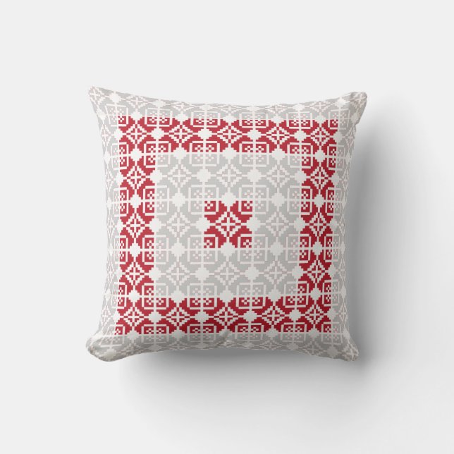 Latvian Morning SUN geometric pattern I Cushion (Front)