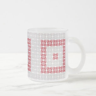 Latvian Morning SUN geometric pattern I Frosted Glass Coffee Mug