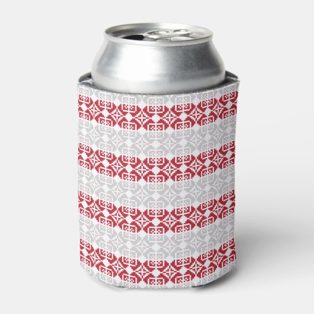 Latvian Morning SUN geometric pattern II Can Cooler (Can Front)