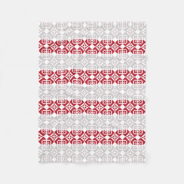 Latvian Morning SUN geometric pattern II Fleece Blanket (Front)