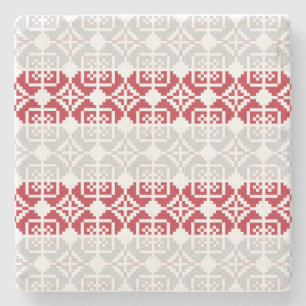 Latvian Morning SUN geometric pattern II Stone Coaster