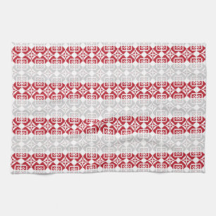 Latvian Morning SUN geometric pattern II Tea Towel