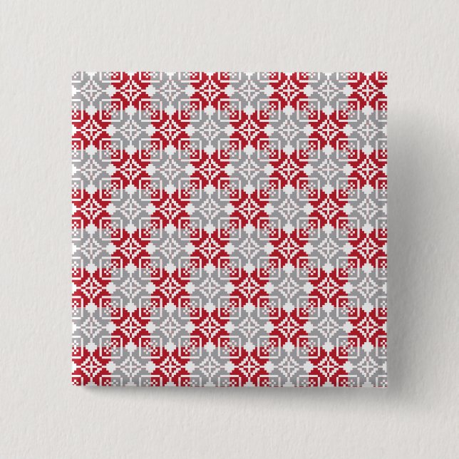 Latvian Morning SUN geometric pattern III 15 Cm Square Badge (Front)