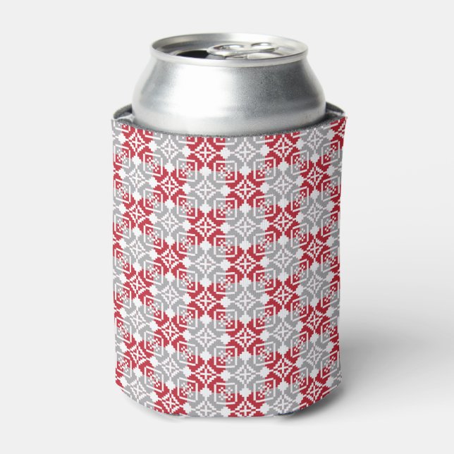 Latvian Morning SUN geometric pattern III Can Cooler (Can Front)