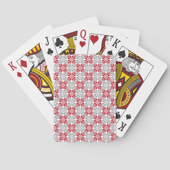 Latvian Morning SUN geometric pattern III Playing Cards (Back)