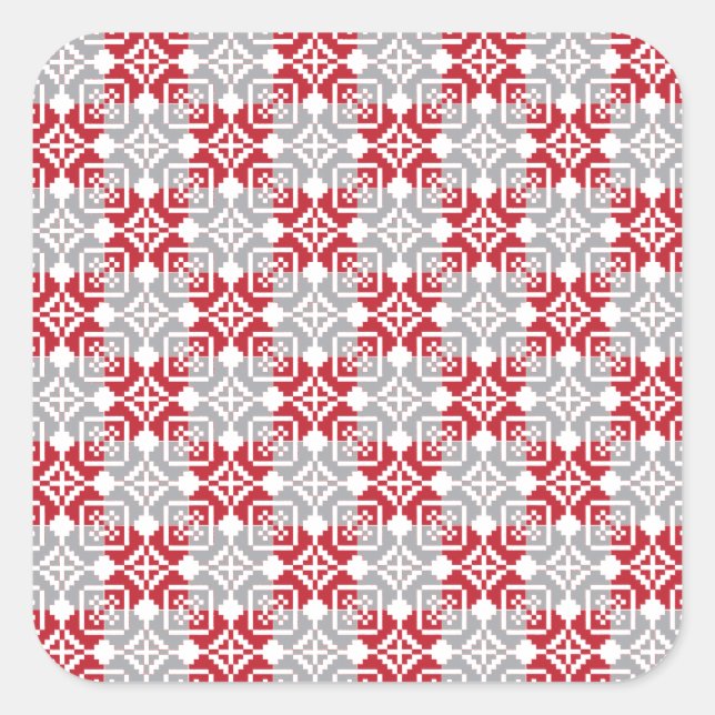 Latvian Morning SUN geometric pattern III Square Sticker (Front)