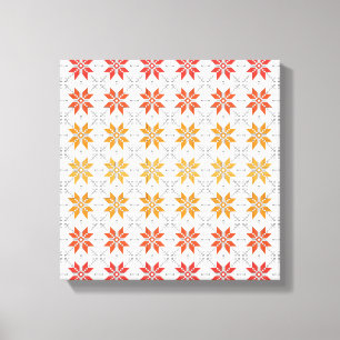 Latvian Morning SUN geometric pattern IV Canvas Print