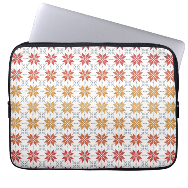 Latvian Morning SUN geometric pattern IV Laptop Sleeve (Front)