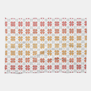 Latvian Morning SUN geometric pattern IV Tea Towel