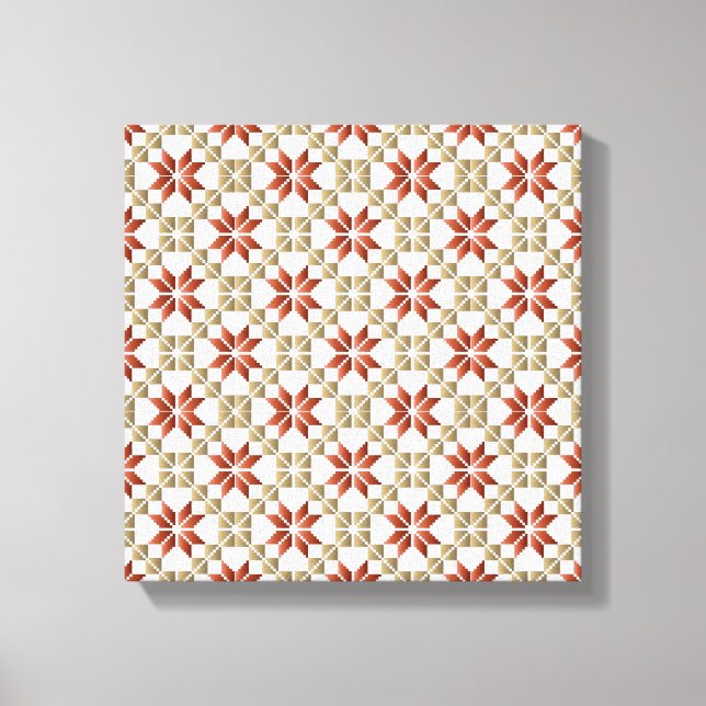 Latvian Morning SUN geometric pattern IX Canvas Print (Front)