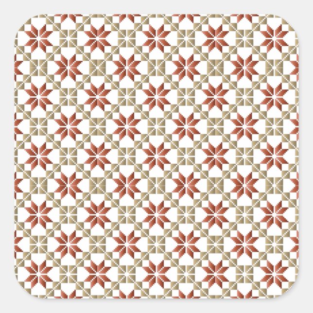 Latvian Morning SUN geometric pattern IX Square Sticker (Front)