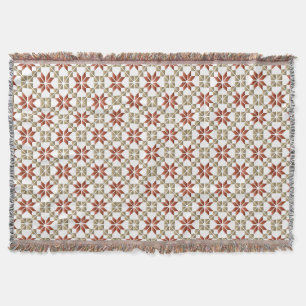 Latvian Morning SUN geometric pattern IX Throw Blanket