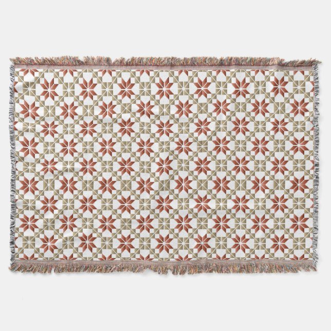 Latvian Morning SUN geometric pattern IX Throw Blanket (Front)