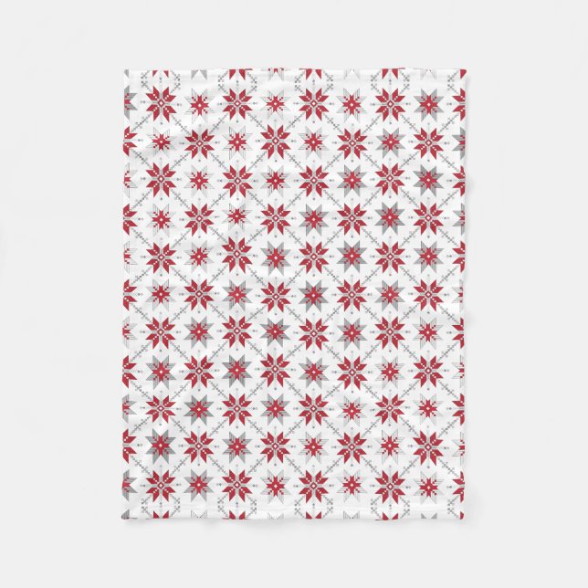 Latvian Morning SUN geometric pattern V Fleece Blanket (Front)