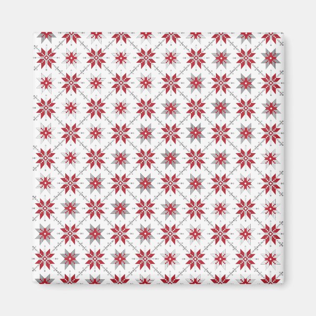 Latvian Morning SUN geometric pattern V Magnet (Front)