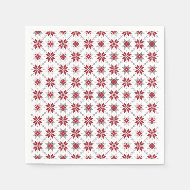 Latvian Morning SUN geometric pattern V Napkin (Front)