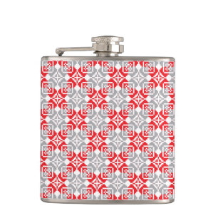 Latvian Morning SUN geometric pattern VI Hip Flask