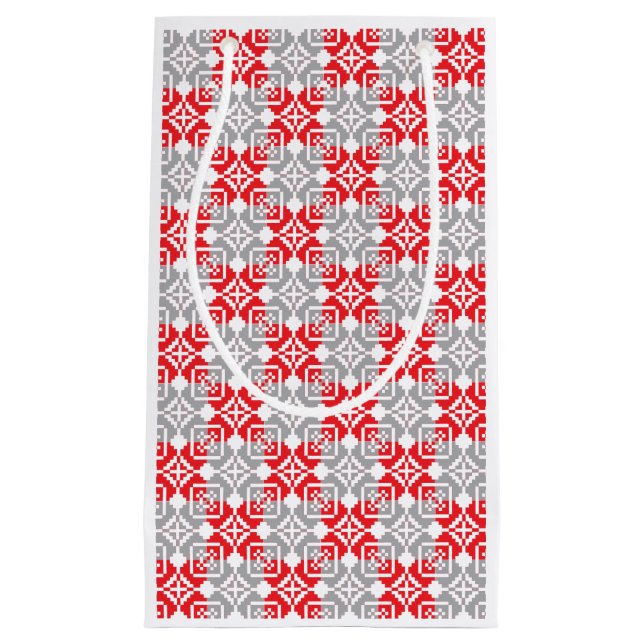 Latvian Morning SUN geometric pattern VI Small Gift Bag (Front)